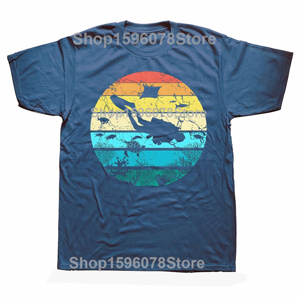 Vintage Retro Scuba Diving Graphic T Shirts Men Women Pure Cotton Humor Streetwear Tee Shirt Short Sleeve Unisex Loose Clothing