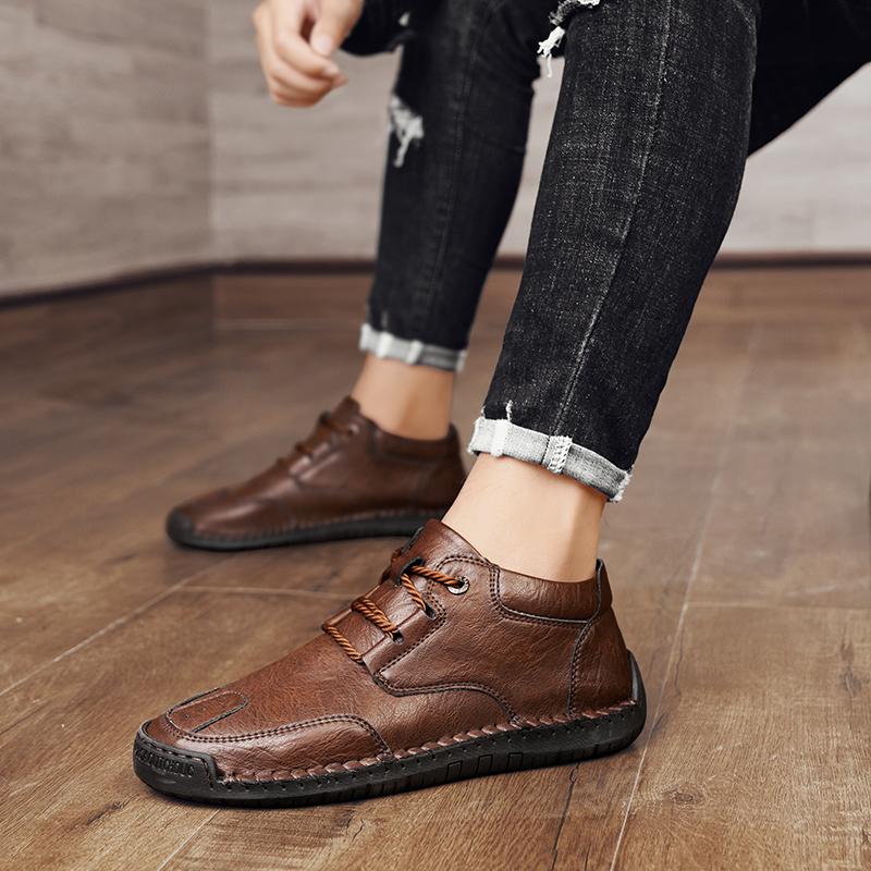 Herren High-Top-Freizeitschuhe aus Leder