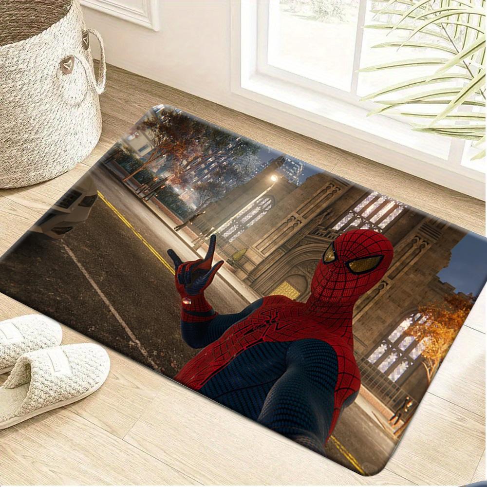 Marvel 1pc Cartoon Print Floor Mat, The Incredible Hulk Muscle Design with Green Background Pattern, Easy To Clean, Suitable F