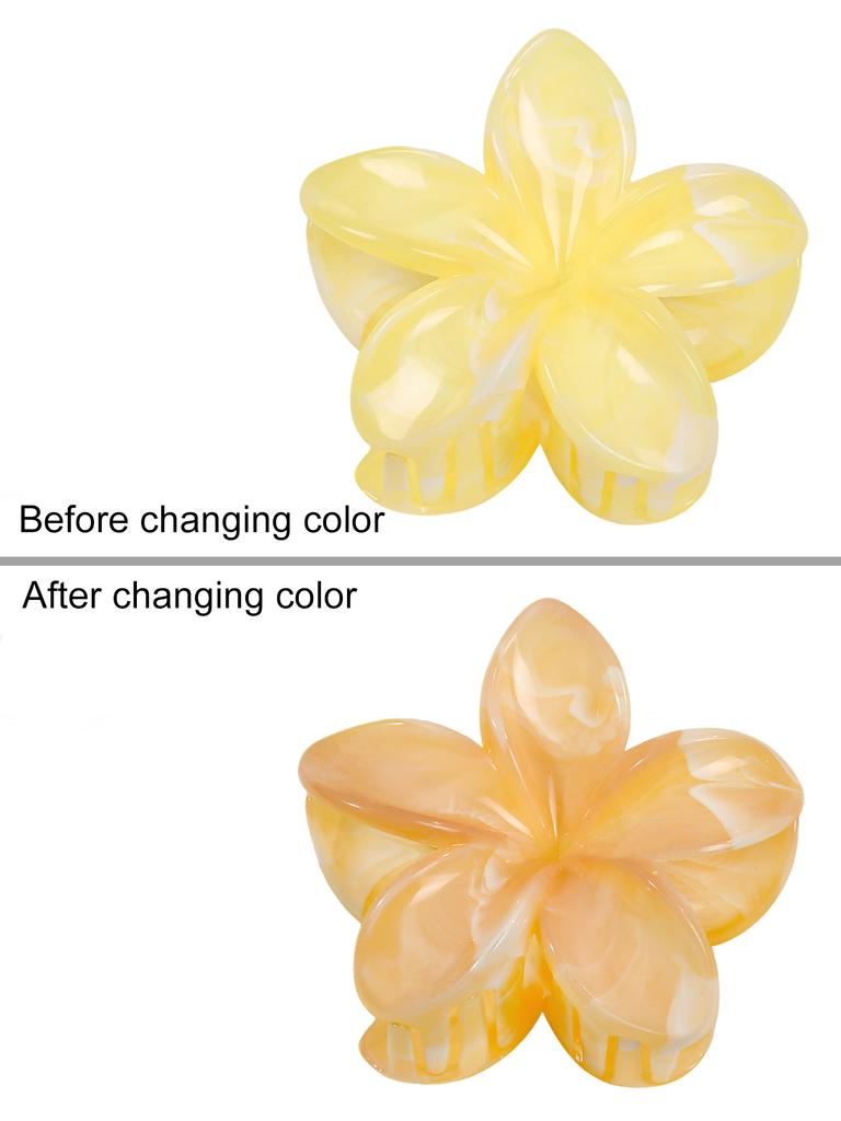 New Flower Hair Claws Gradient Fashion Shark Claws Hairpin For Girlschange Colour In The Sunlight Vacation Hair Accessories