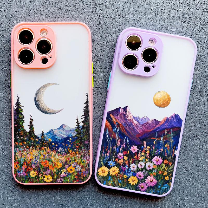 INS Intermountain Daisy Floral Print Phone Case for iPhone 17 16 15 14 Pro Max Plus 13 12 Mini 11 Pro Max XR XS X Back Cover
