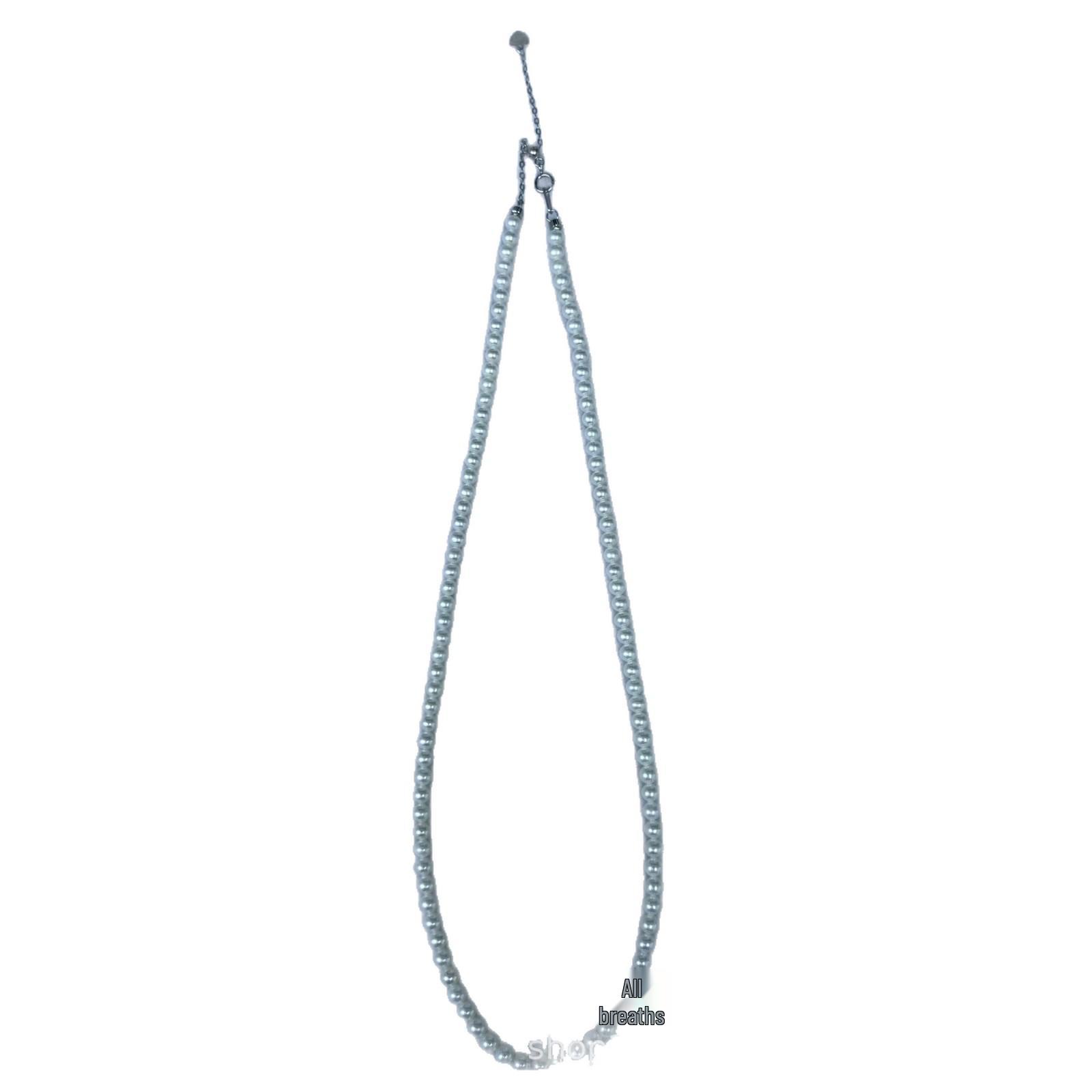 

Versatile Baby Pearl Choker: 3-4mm Near-Round Freshwater Pearls with S925 Silver Adjustable Drawcord Clasp 3-4mm Near Round