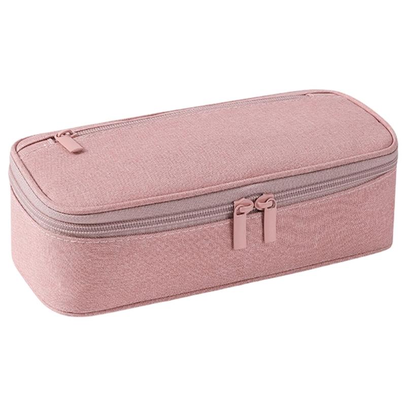 Solid Color Pencil Case Aesthetic Pen Bag Simple Pencil Holders Large Capacity Pencil Pouch Pencil Bag розовый