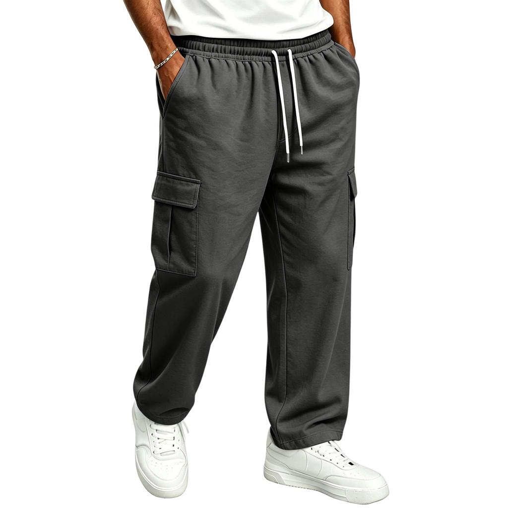 Men's Casual Straight Leg Drawstring Jogger Pants for Commute and Everyday Wear