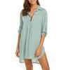 Camicia Versatile in Chiffon con Tasca da Donna 2026 - Colore Unito, Moda Europea e Americana