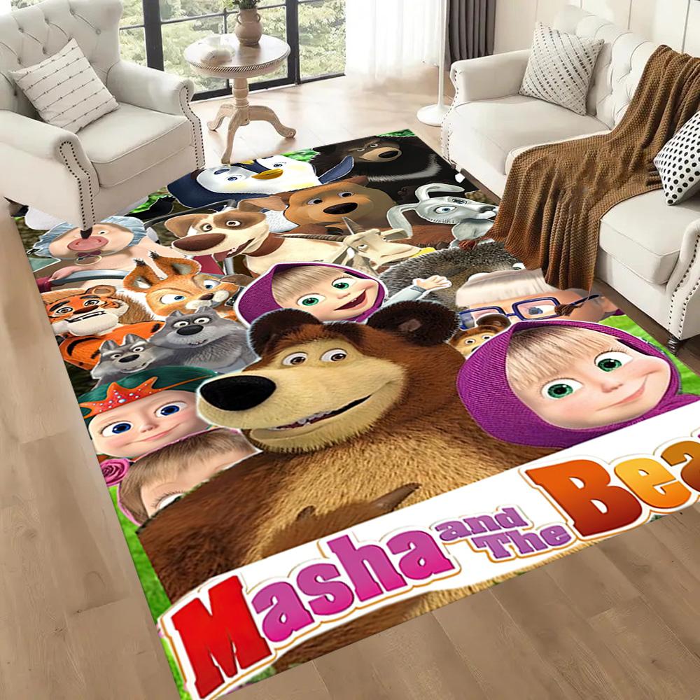 Masha Bear Carpet Suitable for Balcony Dormitory Playrooms Dining Room Anti-slip Rug Office Home Decor Wedding Party Gift