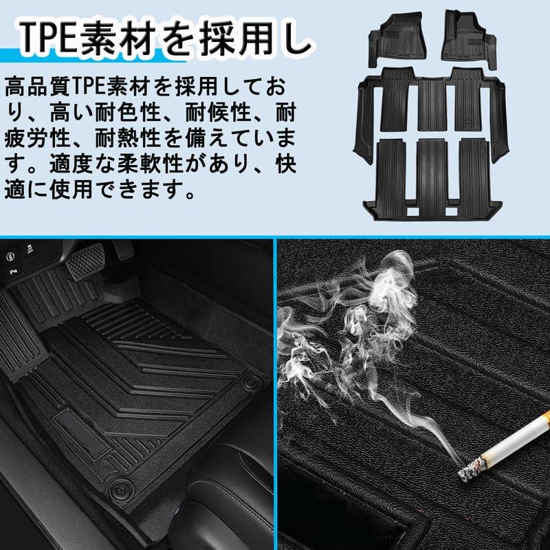 XALER 3D Floor Mats for Toyota Gasoline Compatible with Automatic Transmissions from January 2022 and Third Row Custom TPE and Design Voxy/Noah (90