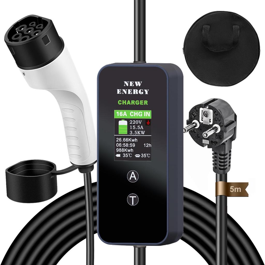 Typ 2 EU-standard EV-laddare med EU/US/AUS/UK-kontakt för elfordon