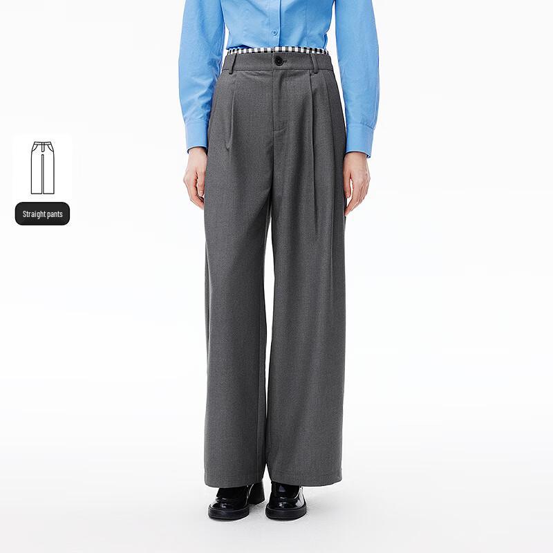 LED IN Contrasting Plaid Wide-Leg Trousers XS/150