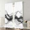 Black White Gradient Wavy Curtain Minimalist Style Living Room Bedroom Pull Window Decoration Set Of 2 Modern Made Polyester With Rod Pocket Washable