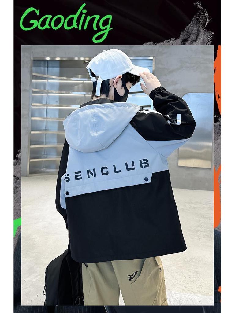 2025 Boys' Spring & Autumn Windbreaker: Trendy Jacket for Middle & Big Kids