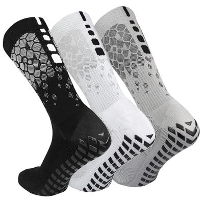 3 Paar rutschfeste Fußballsocken für Damen und Herren, atmungsaktive Sportsocken mit Greifern für
