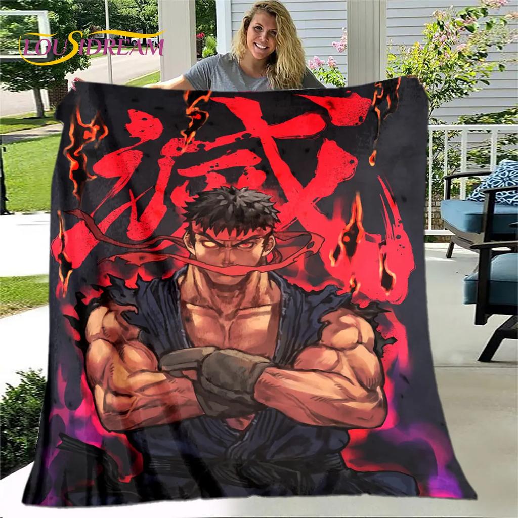 Street Fighter Retro Game  Gamer Soft Plush Blanket,Flannel Blanket Throw Blanket for Living Room Bedroom Bed Sofa Picnic Cover