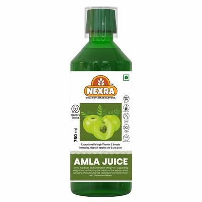 Nexra - Amla Juice 750ml | 100% Pure & Organic | Natural Vitamin C Source | Boosts Immunity & Supports Wellness | Ayurvedic Health Drink