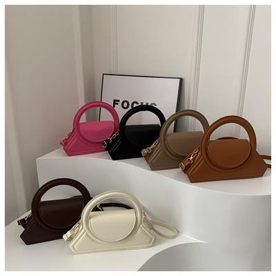 Chic Simple Style PU Handbag Fashion Solid Color Women'S Single Shoulder Crossbody Bag Small Square Design