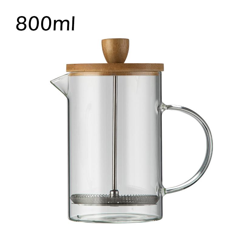 French Press Coffee Maker Classic Coffee Press Heat-Resistant Borosilicate Glass Coffee Pot Household Cold Brew Tea Pot