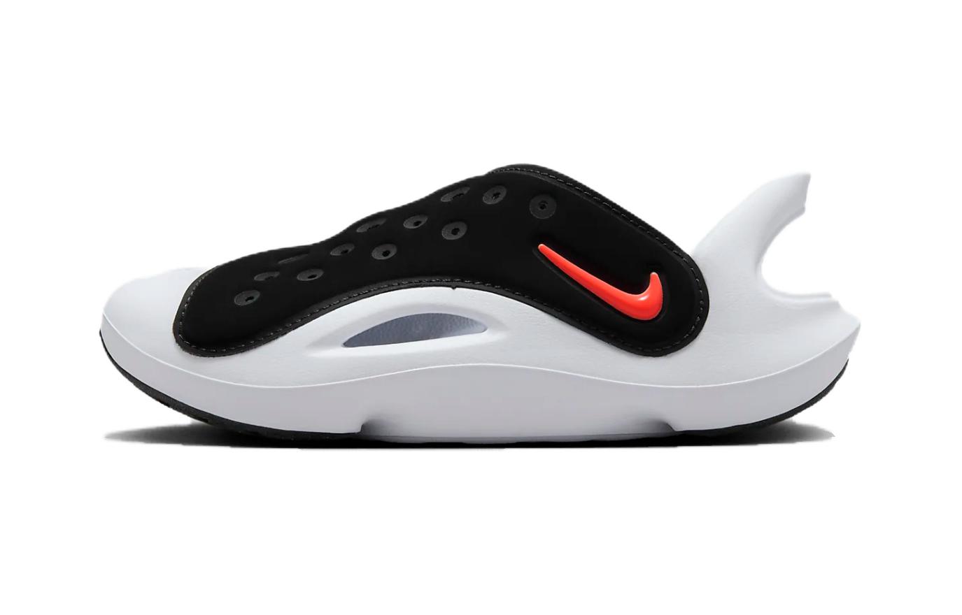 Nike Aqua Swoosh Sandal PS  Black Hyper Orange  FN0876-001 25
