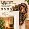 Saisonale Innendekoration 2 Stück Baumhöhle und Tier Holztür-Topper, Rustikaler Waldstil Dekorativer Weihnachts-Rahmen-Eckdekor, 2D