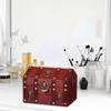 Box Solid Wood with Lock and Key Vintage Design Creative with Hinged Lid Jewelry