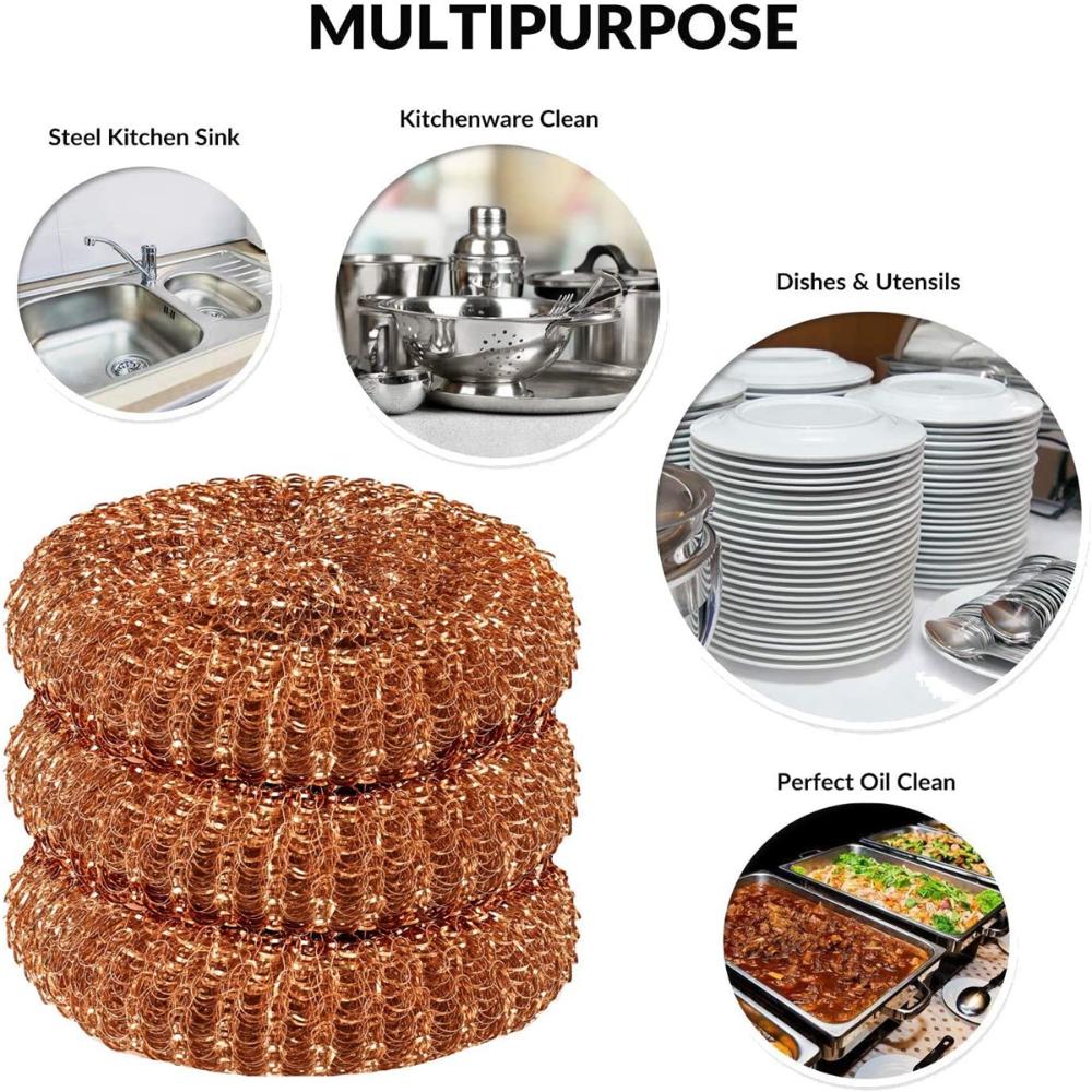Dishwashing Desoldering Soldering Kitchen Copper Coated Cleaning Ball Scourers Cleaner Scrubber Pad