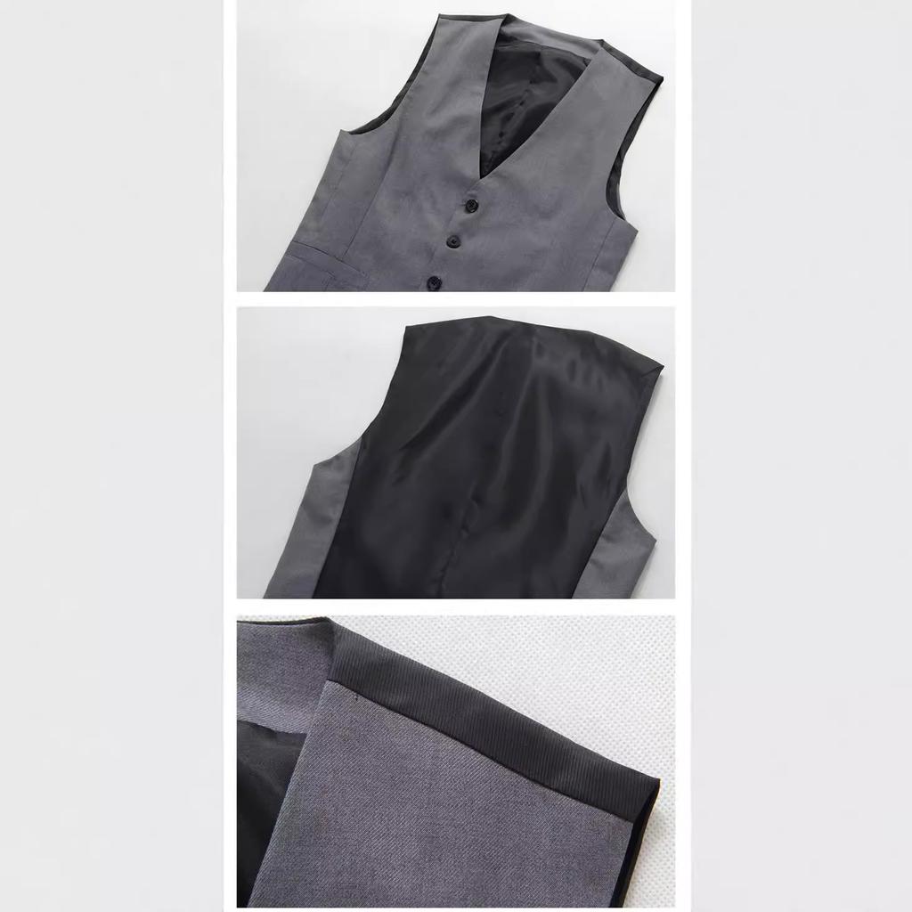 Fashion Single Breasted Suit Vests for Men Grey Black High-end Male Waistcoat Slim Fit Formal Business Casual Vest Plus Size 7XL