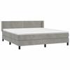 3130913 vidaXL Lit à sommier tapissier et matelas Gris clair 180x200cm Velours