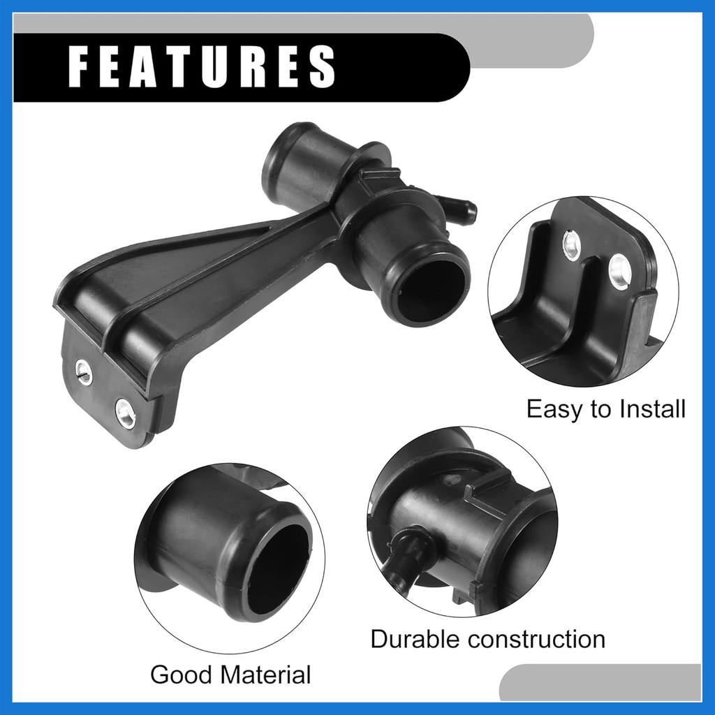 Engine Radiator Water Outlet Coolant Pipe No.165770T030 - Car Outlet Heater Hose Connector - for Toyota Corolla 1.8L 2009-2014 Plastic Black 1 Pc