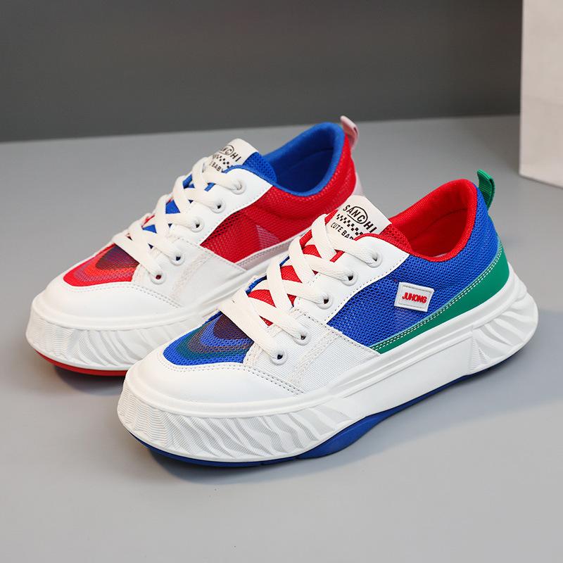 

[Customized] JH1901 color matching women s shoes summer tide breathable mesh surface heightened thick-soled casual mandarin duck shoes popular women 40