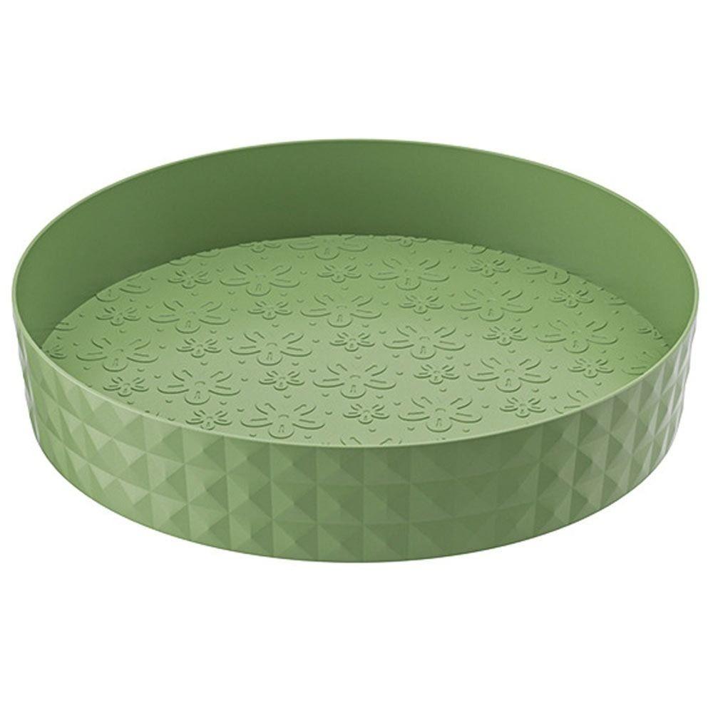 

Нескользящий поднос для фруктов, большая емкость, круглая стойка для специй, новый кухонный шкаф, косметический дисплей зелёный