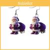 Purple Winter Santa Acrylic Earrings With Creative Design For Decor Christmas