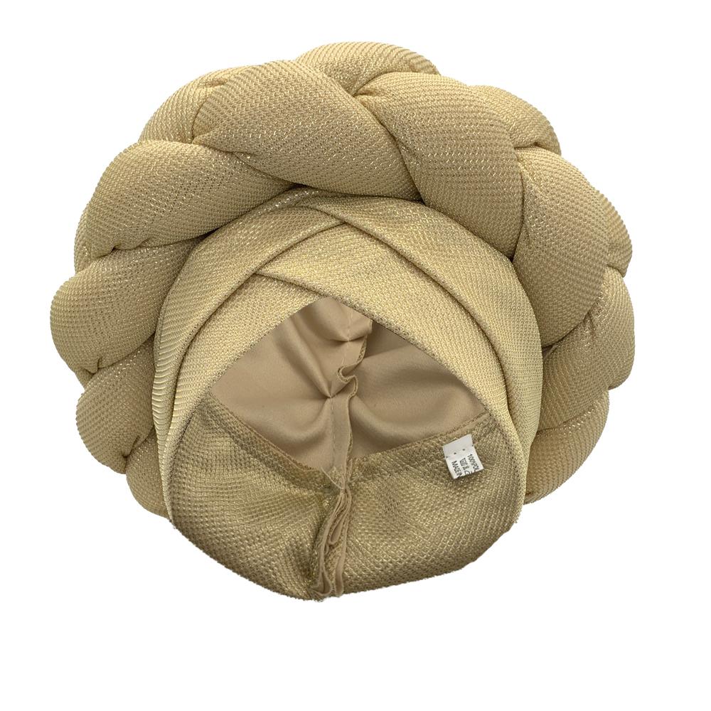 Solid Color Braid Turban Caps for Women Muslim Hijab Braid Hat Islamic Headwear Female Head Wrap Bonnet African Turbans