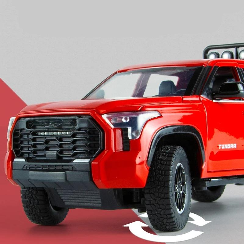 1:24 Tundra Pickup Toys Cars Model Alloy Diecast Doors Opened Sound Light Truck Off Road Vehicle Toys