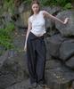 NOIRER FOR WOMAN Folded Loose Fit Slacks (Black)