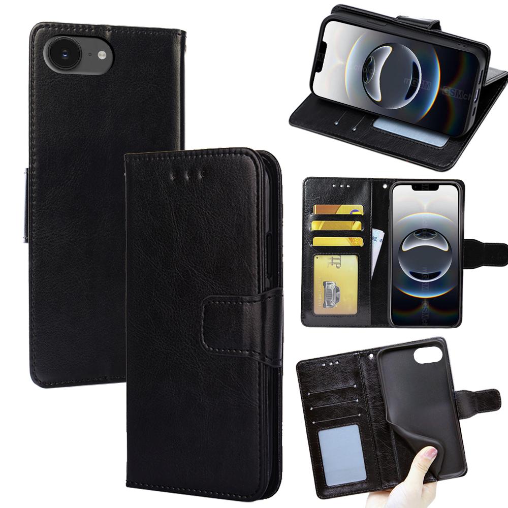 For iPhone 16e Case Wallet PU Leather + TPU Folding Stand Phone Cover
