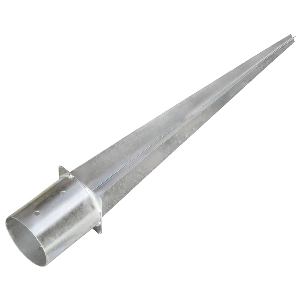 Vidaxl Kołki Gruntowe, 2 Szt., Srebrne, 12 X 91 Cm, Stal Galwanizowana