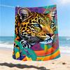 1pc Leopard Print Print Outdoor Blanket, Lightweight Polyester,