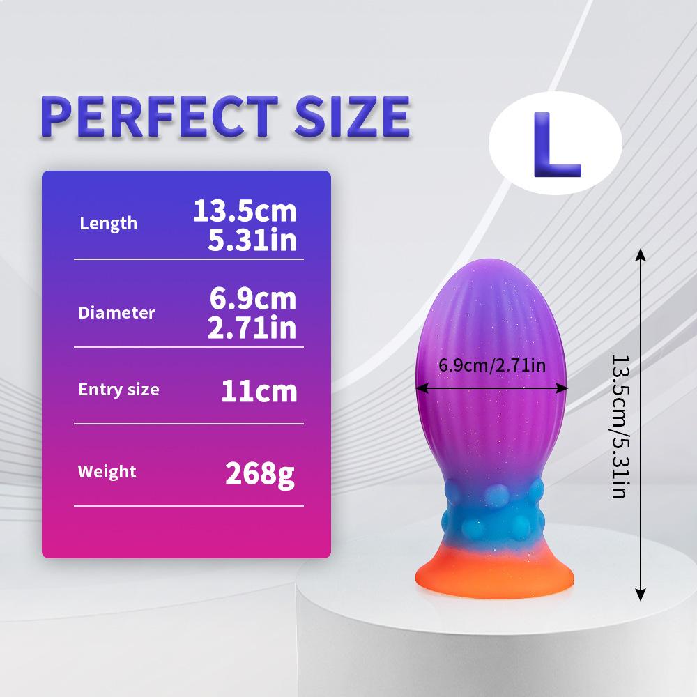 Irregular Anal Plug Super Thick and Colorful Luminous Anus Penis Liquid Silicone Masturbator  Soft Male and Female Sexual Products