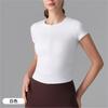 Naked Slimming Yoga Short Sleeve Waist Sports Crew Neck T-Shirt Half Zipper V-Neck Fitness Tights