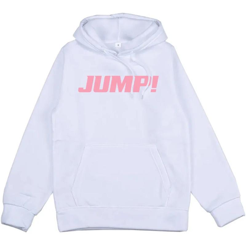 Black and Pink Jump Single Hoodies Korean Girls Band Fashion Sweatshirts Long Sleeve Loose Pocket Pullovers Unisex Streetwear
