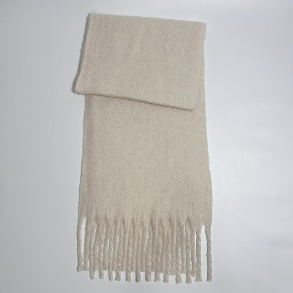 Versatile mohair solid color scarf women's winter thickening simple warmth enlarged shawl scarf