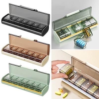 Moisture Proof Weekly Pill Organizer Large Compartments Medicine Organizer Pill Case  Daily Use