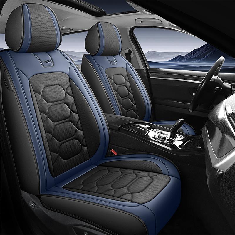 New 1PC Luxury Universal 5D PU Leather Front Seat Cover Car Seat Mat Waterproof Car Seat Protector Breathable(Only Seat Cover)