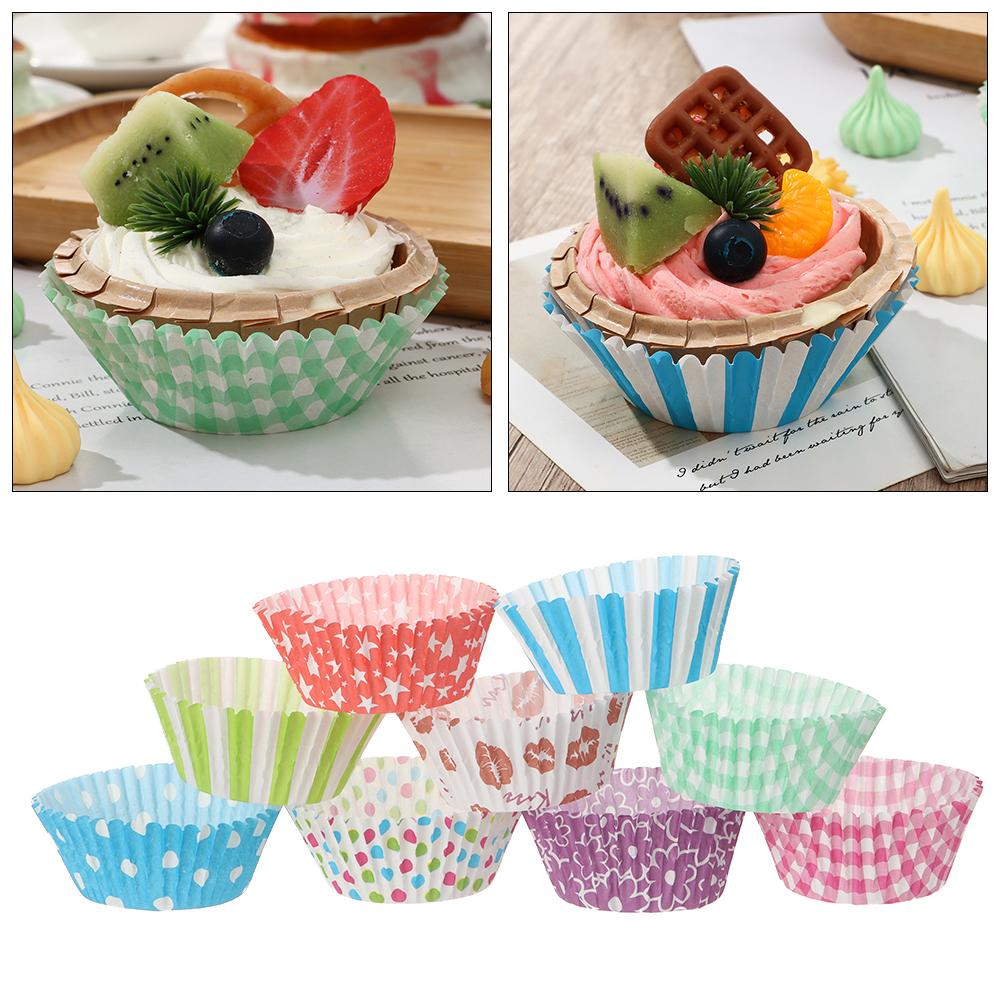 100Pcs CupCake Cake Mold Muffin Box Oil Proof Paper Holder Cup Case Baking Tools DIY Cake Decorating Birthday Party Supplies