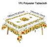 Sunflower Tablecloth Bee Floral Pattern Polyester Table Cover for Farmhouse Wedding Table Decor Spring Summer Party Supplies
