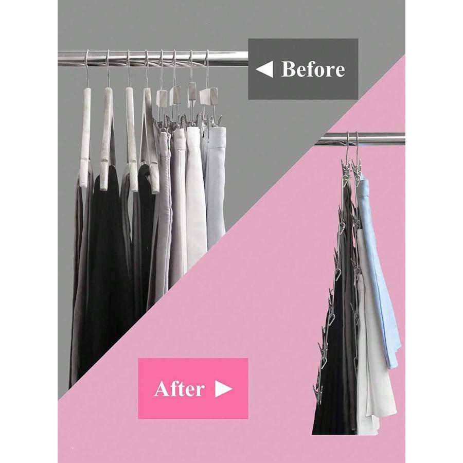 6-Tier Black Metal Skirt/Trouser Clip, Multi-Functional Storage Hanger