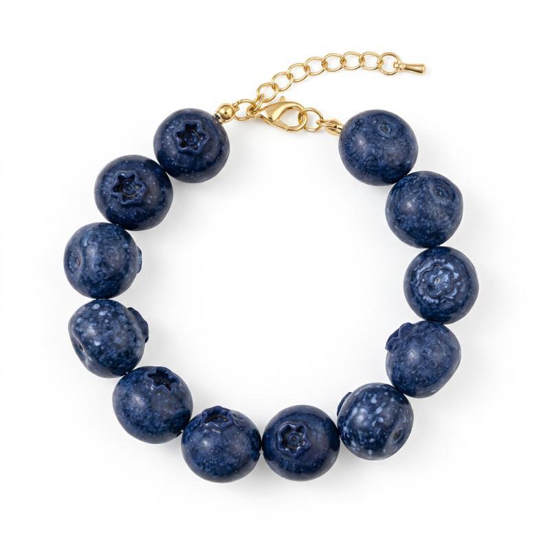 3D Fruit Beaded Bracelet Hypoallergenic Resin Hand Chain for Women Summer Seaside Trip Jewelry Accessories
