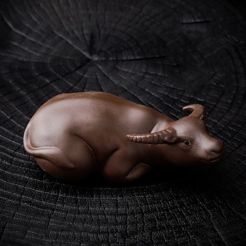

Creative Tea Pet Decoration Can Raise Purple Clay Cow Sculpture Ornaments Chinese Tea Tray Decor Crafts Tea Ceremony Accessories