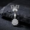 Minimalist Butterfly Belly Button Rings Inlaid Shiny Cubic Zirconia Hypoallergenic Steel for Women Everyday Wear Piercing Jewelry