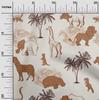 oneOone Cotton Flex Brown Fabric Tropical Animal Sewing Craft Projects Fabric Prints By Yard 40 Inch