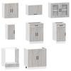 8 Piece Kitchen Cabinet Set Kalmar Grey Sonoma Wood Based Panel